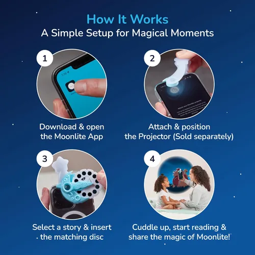 Vista 6 de Moonlite carretes de cuentos Storytime, set de 3 historias, El Rey León, 101 Dálmatas, Mulan, historias digitales, regalos de aprendizaje temprano