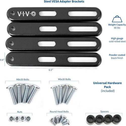 Vista 2 de VIVO Soporte adaptador de montaje de extensión VESA de acero para pantallas LCD LED TV de 32 a 55 pulgadas, kit de placa de conversión para VESA