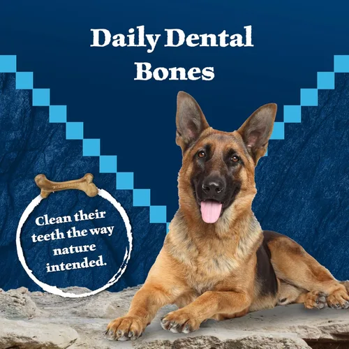 Vista 3 de Blue Buffalo Wilderness Wild Bones - Golosinas dentales masticables sin granos, tamaño mediano, bolsa de 10 onzas