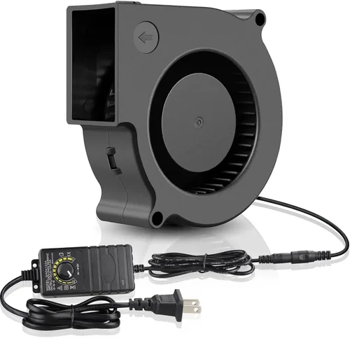 GDSTIME Ventilador ventilador de 2.953 in x 1.181 in 12 V con controlador de velocidad variable 110 V a 240 V CA alimentado para refrigeración de