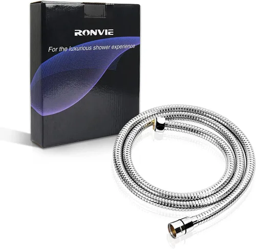 Vista 6 de Extensión de repuesto para manguera de regadera, manguera de acero inoxidable flexible extra larga de 79 pulgadas para cabezal de ducha de mano