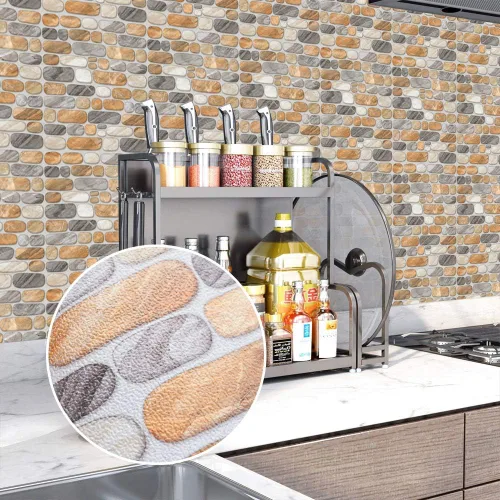 Vista 7 de AILEGOU Juego de 20 calcomanías para azulejos de despegar y pegar, vinilo impermeable, autoadhesivo, removible, para baño y cocina, 6 x 6 pulgadas