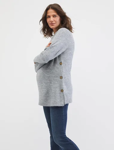 Vista 4 de Motherhood Maternity Suéter tipo túnica con cuello redondo para mujer