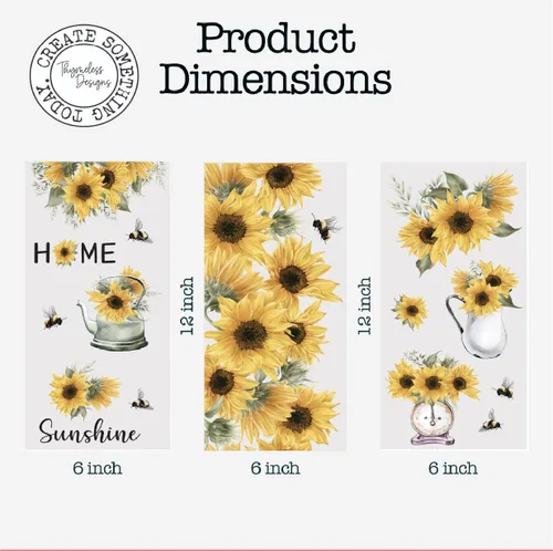 Vista 4 de Transferencias para frotar para manualidades y muebles 3 hojas de diseño 15 cm x 30 cm Transferencias para decoración del hogar Decalcomanías