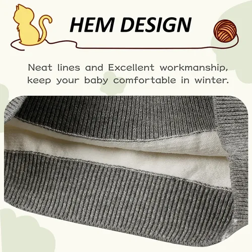 Vista 4 de Peecabe Suéter de punto trenzado para bebés y niños pequeños, de manga larga, cuello redondo, a rayas, de algodón, para otoño e invierno, 1-5T