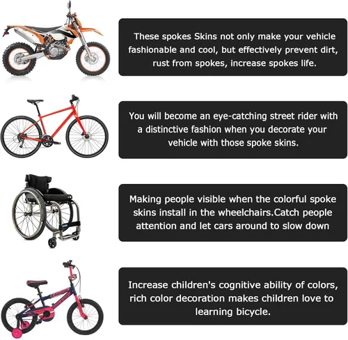 Vista 5 de PSLER 72 fundas de radios para decoración de tuberías para motocicleta, motocross, pit Dirt Bike