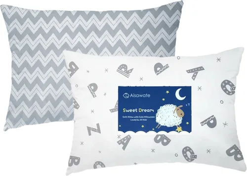 Vista 14 de Funda de almohada de viaje para niños, 2 paquetes de fundas de almohada 100% algodón para niños pequeños para ropa de cama, funda de almohada de 14