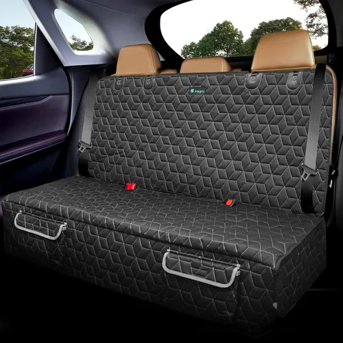 Meginc Fundas de asiento de automóvil para SUV, funda impermeable para asiento trasero de perro resistente y antideslizante, fundas de asiento