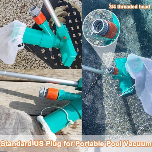 Vista 6 de Acoplador rápido para aspiradora portátil de piscina, punta de succión con cinta selladora, accesorio de manguera de vacío de piscina