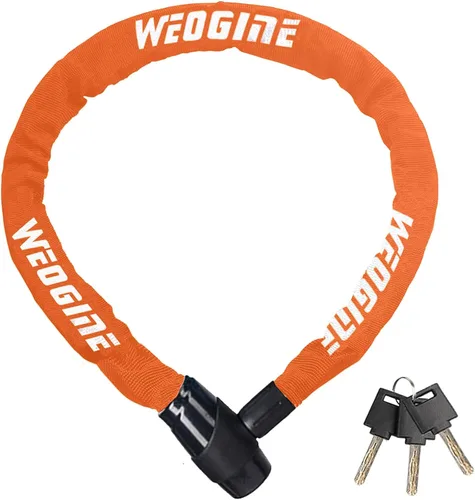Vista 8 de Candado de cadena para bicicleta, candado de cadena de bicicleta antirrobo resistente, candados de seguridad de bicicleta de 2.72 pies con 3 llaves