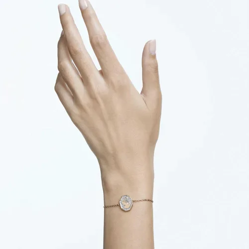 Vista 3 de Swarovski Pulsera Signum, Cisne, blanco, Baño en tono oro rosa