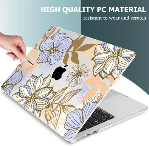 Vista 4 de Mektron Diseñada para MacBook Air 2025/2024/2023 de 15 PULGADAS M4 A3241 /M3 A3114 /M2 A2941, Carcasa de Cubierta Rígida de Plástico Impreso