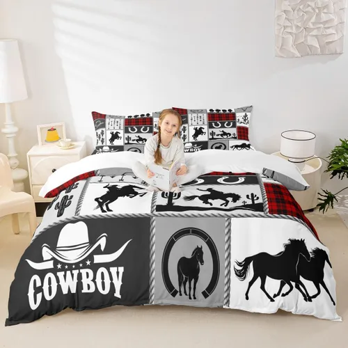 Vista 10 de Manfei Juego de ropa de cama geométrica azteca para niñas, tamaño individual, juego de funda de edredón étnica tribal del suroeste, funda de edredón