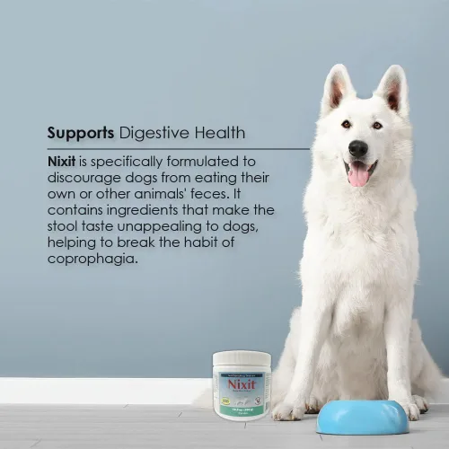 Vista 7 de Nixit - Suplemento preventivo para comer taburetes para perros, suplemento de vitamina B, hígado de pollo y polvo natural con sabor a pescado, 10.5