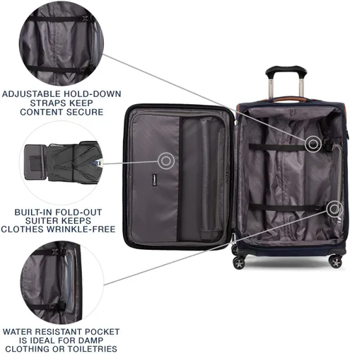 Vista 4 de Travelpro Crew Versapack - Maleta giratoria extensible Softside, Azul patriota), 407186522