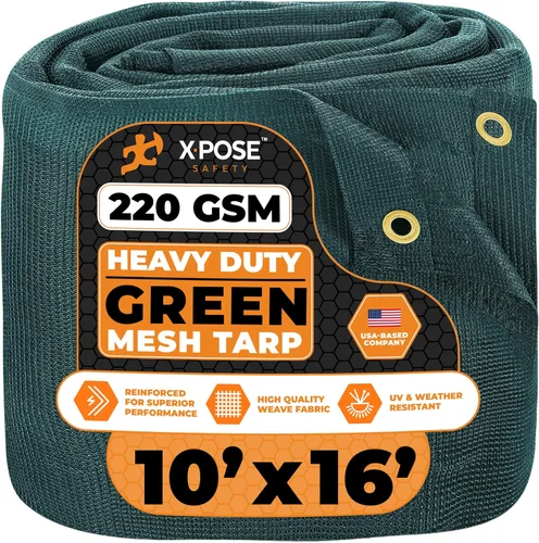 Vista 67 de Xpose Safety Lona de malla resistente, 4 x 10 pies, cubierta protectora negra multiusos con flujo de aire, uso para amarres, sombra, vallas, toldos