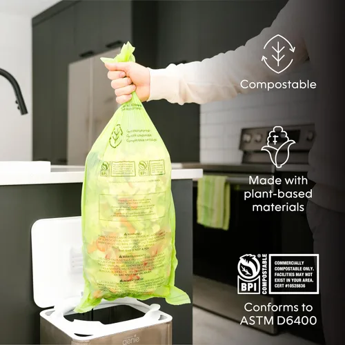 Vista 10 de Contenedor de compost de cocina, blanco de acero inoxidable grande, 3.6 galones, compostaje sin olor para interiores, manos libres, piezas lavables