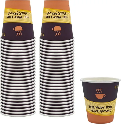 Vista 10 de PAMI Vasos de papel para café caliente de 8 onzas, [Paquete de 50], desechables, para llevar para bebidas calientes, vasos de papel de un solo uso