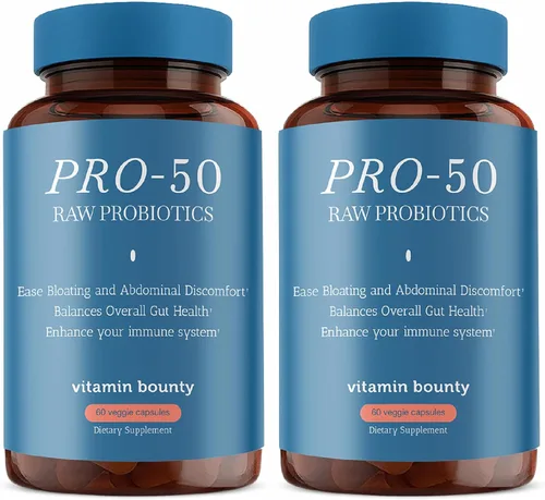 Vista 8 de Vitamin Bounty Pro-50 Probióticos 50 mil millones de UFC para mujeres y hombres – Probiótico de 13 múltiples cepas + prebiótico – Suplementos