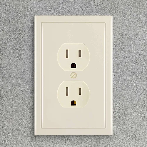 Vista 4 de Placa decorativa de pared con borde moderno, tapa de tomacorriente para cubrir enchufe, aleación de zinc maciza duradera