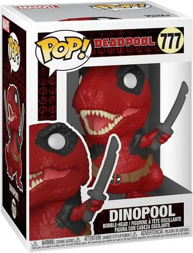 Vista 3 de Funko Deadpool 30th Anniversary POP! Dinopool #777 Figura de vinilo (paquete con funda protectora de caja compatible), multicolor, 3.75 pulgadas