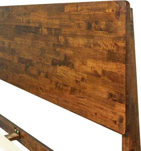 Vista 5 de Acacia Serenity - Base de cama con cabecero de madera maciza, base de cama Queen, cabecera alta de madera compatible con todo tipo de colchones,