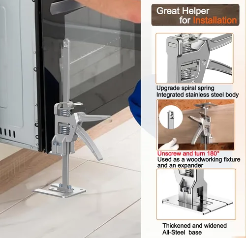 Vista 4 de Gato de Brazo Ahorrador de Trabajo (2 Piezas), Elevador de Gatos Multifunción de Acero Inoxidable de 15.5 Pulgadas, Gato Elevador de Herramienta