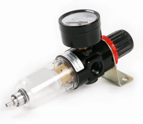 Filtro de aire y regulador de presión con trampa de agua, ideal para usar en compresores y herramientas neumáticas, NPT 1/4", 0-150 psi, AFR2000