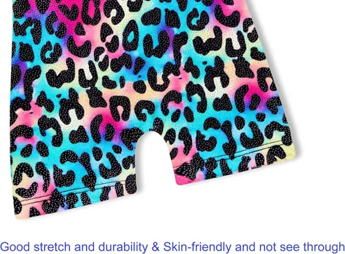 Vista 5 de Domusgo Leotardos de gimnasia para niñas, brillantes de una sola pieza, con pantalones cortos