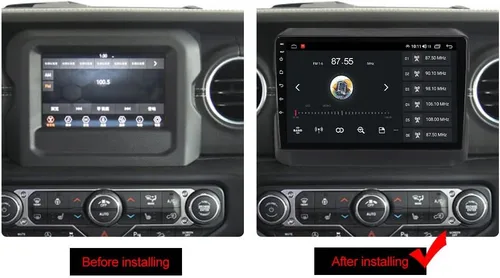 Vista 2 de 8-Core 2+32GB IPS pantalla táctil estéreo del coche para Jeep Wrangler JL 2018-2019 Bluetooth Radio de coche incorporado Car-Play Android Auto