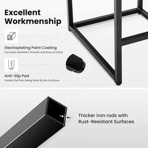 Vista 8 de PHI VILLA Bar Stools Set of 2 - Counter Height 24'' Bar Stool Pu Leather Kitchen Modern Bar Chairs, Bar Stools with Back