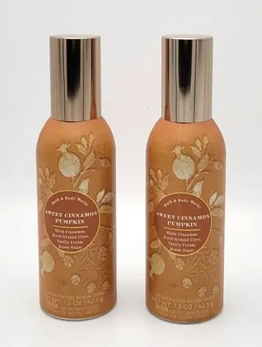 Bath & Body Works - Spray concentrado de calabaza de canela dulce, paquete de 2 unidades, 1.5 onzas (1.50 oz) cada uno