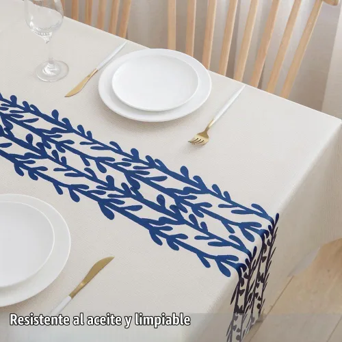 Vista 5 de TruDelve Manteles de vinilo resistentes de plástico para mesa de cocina, comedor, mantel de PVC lavable para mesas cuadradas (54 x 54 pulgadas, rama)