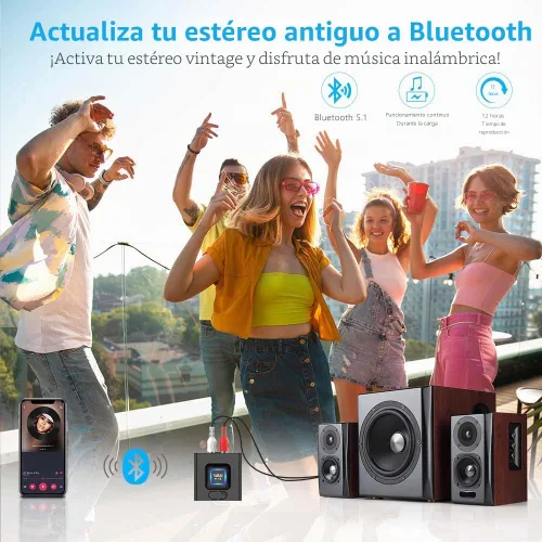 Vista 2 de 1Mii ML201 Bluetooth 5.1 Receptor de audio para el hogar estéreo RCA 0.1 in