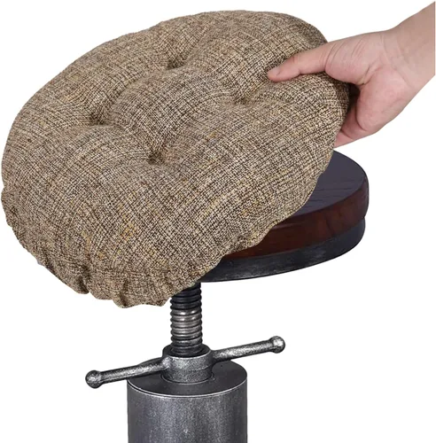 Vista 31 de SINOSSO Cojín moderno para taburete de bar de diámetro 14, diseño de entretejido de moda, antideslizante, de silicona, redondo, funda de cojín Beige