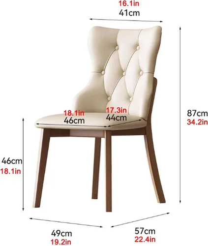 Vista 2 de Upholstered Dining Chairs Set, Modern Kitchen Dining Chairs Backrest Reading Office Desk Chair, for Living Room & Bedroom, Living Room, Home