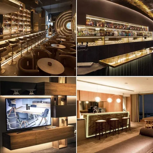 Vista 6 de Tira de luz LED de 12 V, blanco cálido, 3000 K, tira de luz LED de 16.4 pies, tablero PCB negro, SMD 5050 IP65, impermeable, 300 LED, cinta LED