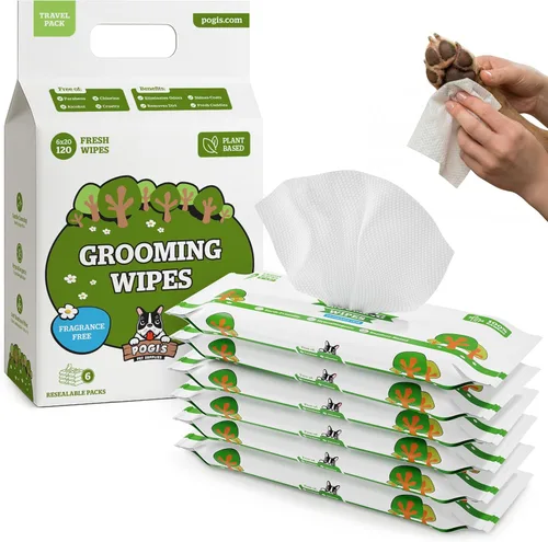 Vista 8 de Pogi's Grooming Wipes, 100 toallitas antisépticas para perros y gatos