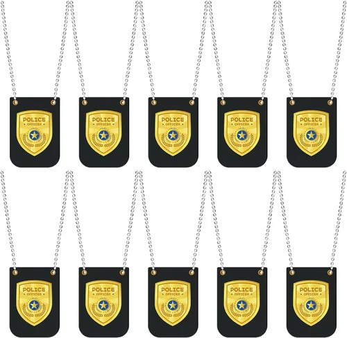 12 insignias de policía para niños, cadena de policía de policía de Halloween