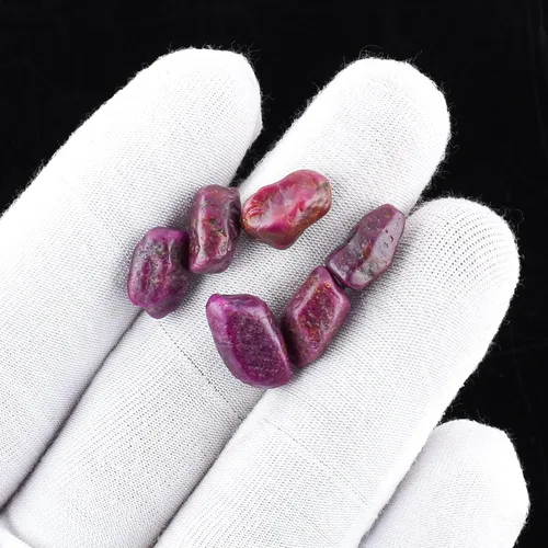 Vista 5 de 30 carats Natural Raw Ruby Rough Stone, Tiny Ruby Bullets, Crystals for Jewelry Making, Wire Wrapping Wholesale Gemstone Lot, Crystals, July