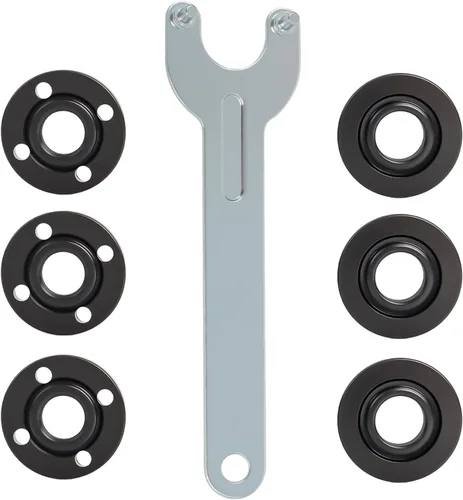 Vista 9 de Podoy Juego de 3 tuercas y llaves angulares de rosca 5/8-11 rosca de metal interior exterior brida de bloqueo compatible con Dewalt Milwaukee Makita