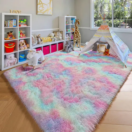 Vista 114 de ONASAR - Alfombra redonda rosa claro de 2 pies, esponjosa, lavable, tapete de gato o perro, suave, afelpada, peluda, tapete circular para dormitorio
