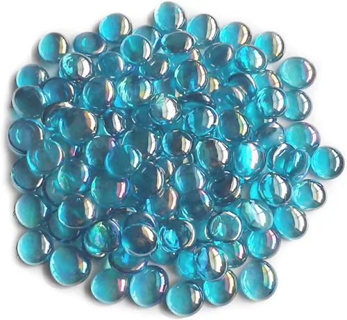 Vista 2 de Rellenos de jarrón - Gemas de vidrio (1 libra, mezcla de ópalo navideño)