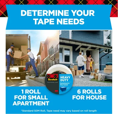 Vista 4 de Scotch Heavy Duty Shipping Packing Tape, Clear, Shipping and Packaging Supplies, 1.88 in. x 54.6 yd., 6 Tape Rolls