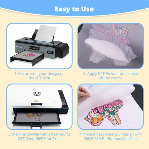 Vista 6 de HTVRONT Película de transferencia DTF para sublimación, 30 hojas de papel DTF A3 (11.7 x 17 pulgadas) para impresoras de inyección de tinta, papel