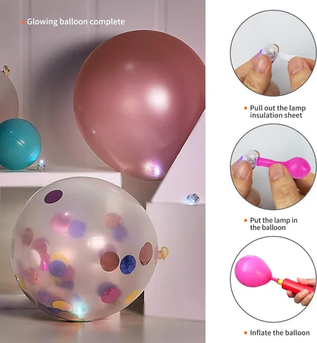 Vista 4 de Aogist 50 luces de globo verdes, mini luz impermeable de largo tiempo de espera, funciona con pilas, lámpara de bola LED redonda para globos