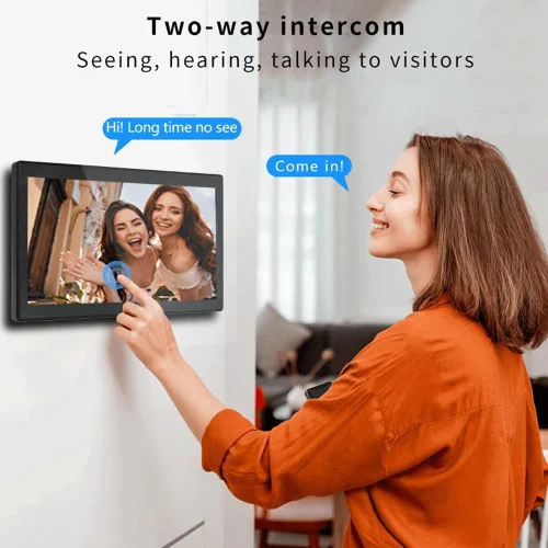 Vista 2 de ANJIELO SMART Sistema de intercomunicación de video WiFi, timbre visual de 2 hilos, timbre de video con pantalla táctil de 7 pulgadas con monitor