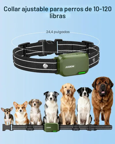 Vista 6 de Jugbow Collar de choque para perro, collar de entrenamiento para perros de 4500 pies con control remoto, IPX8 impermeable, collar eléctrico