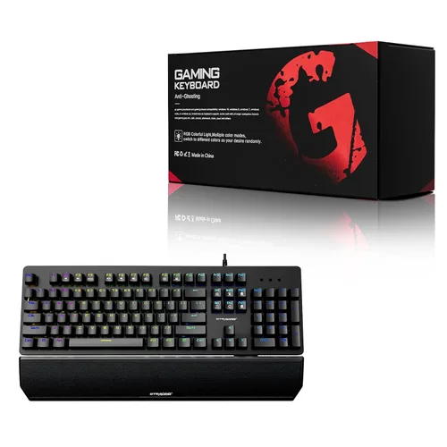 Vista 6 de GTRACING Mechanical Gaming Keyboard Typewriter with Wrist Rest, RGB Lighting, Tactile Mechanical Switches, Programmable Macro Keys for Laptop MAC PC