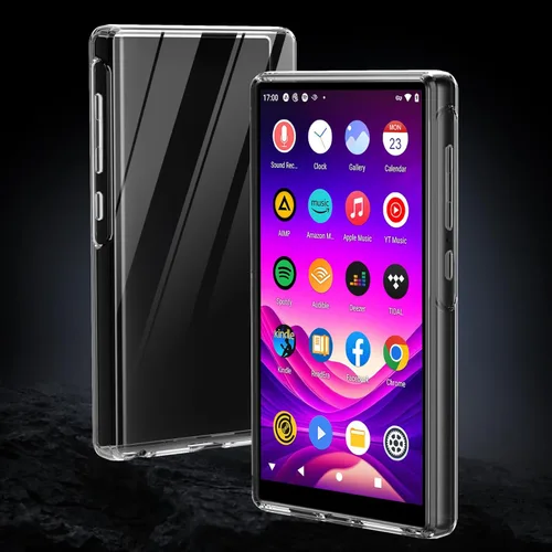 Vista 5 de Estuche para Reproductor MP3 MECHEN X56, Estuche Transparente Resistente a Arañazos para Reproductor MP3 de 5.0 Pulgadas con Orificio para Cordón.